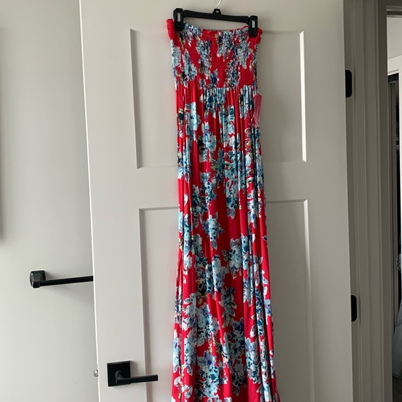 Floral Smocked Maxi Dress - Picture 1 of 5